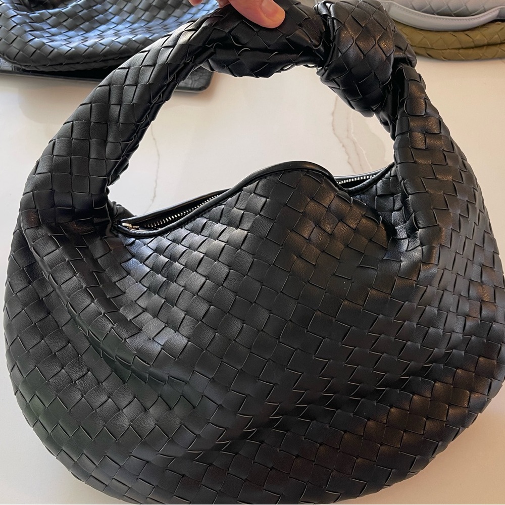 Jodie inspired Black Woven Handbag